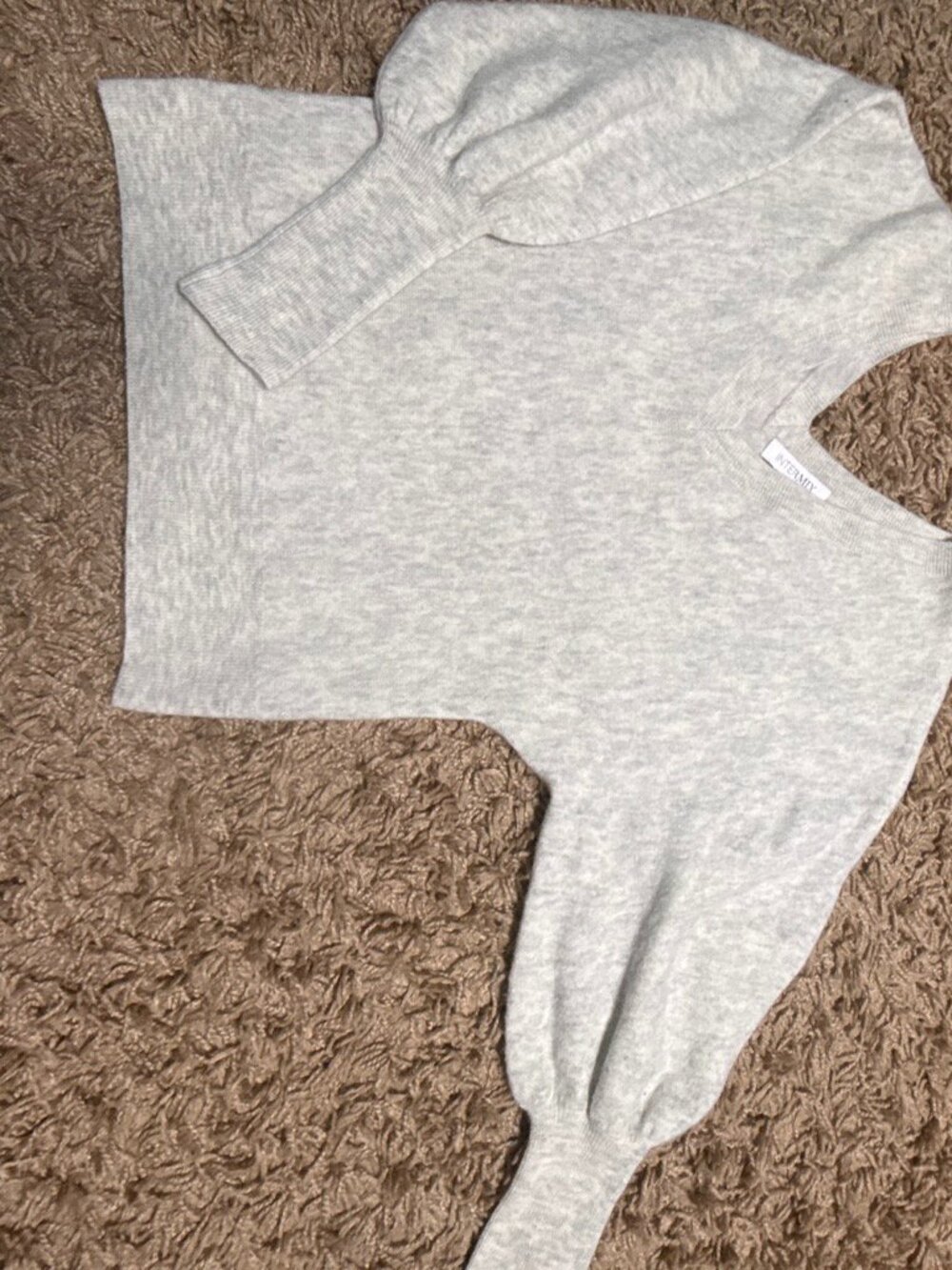 Women’s Intermix gray cashmere blend balloon sleeve size S